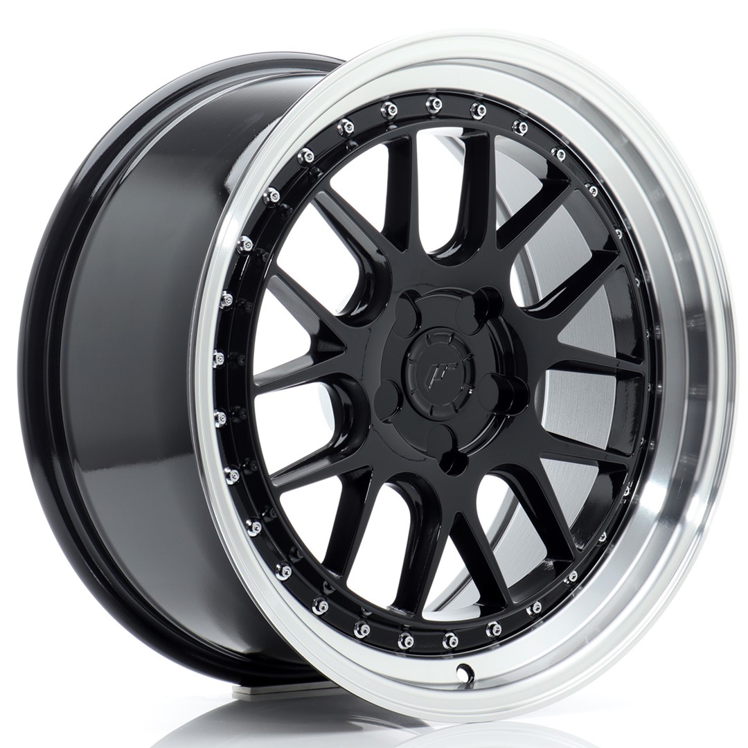 Japan Racing JR40 18x8.5 ET15-35 Blank (5H) Gloss Black Machined Lip