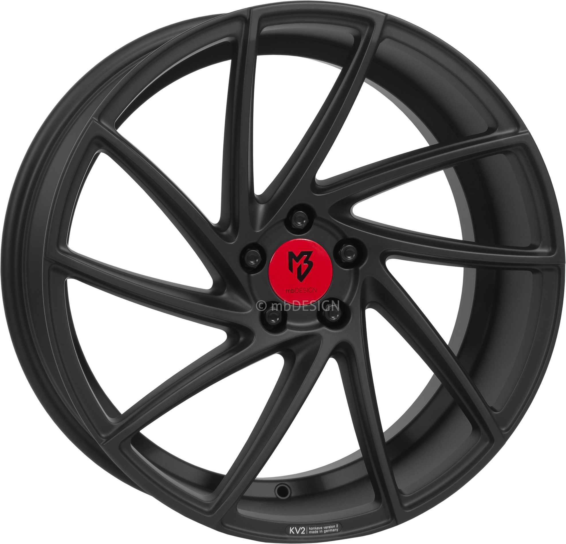 mbDESIGN KV2 19x8.5 ET43 5x112 Schwarz Stumpfmatt
