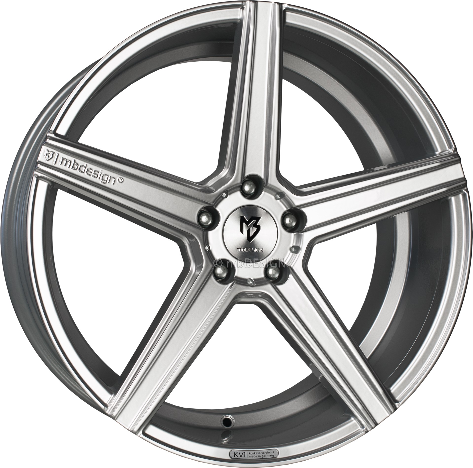mbDESIGN KV1 22x10 ET41 5x127 Silber Glänzend
