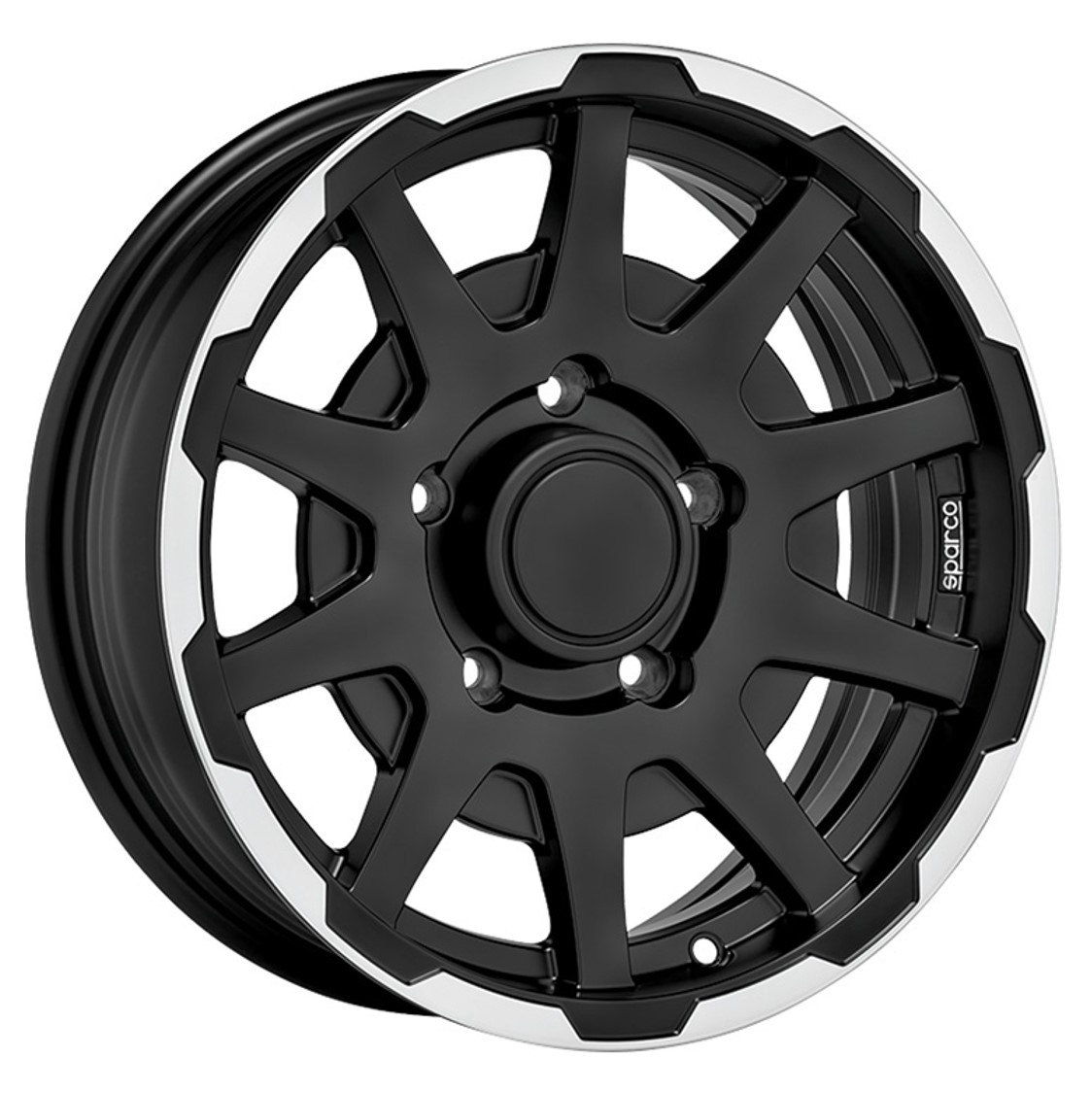 Sparco DAKAR 17x8.5 ET0 6x114.3 Nero Opaco Bordo Lucido+Rivetti