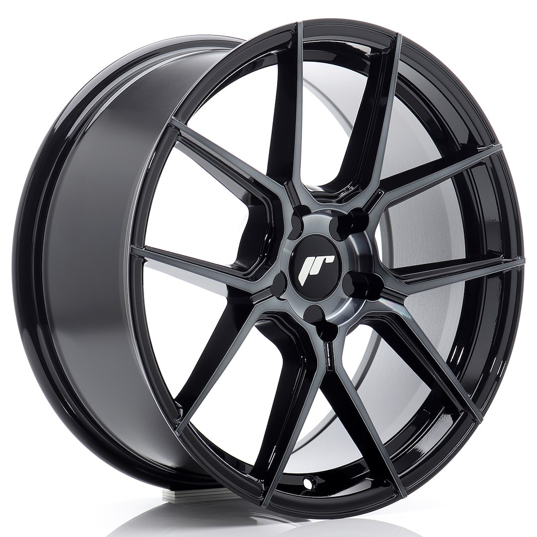 Japan Racing JR30 18x8.5 ET20-45 Nero con Frontale Lucidato Tonalizzato (ET e PCD liberamente selezionabili)