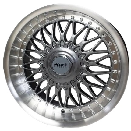 Hart HR86 17x8 ET20 5x112/120 Grey Face And Diamond Cut Lip