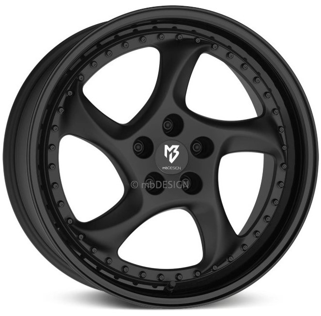 mbDESIGN TURBO S 19x9 ET42 5x108 Schwarz Stumpfmatt/Schwarz Glänzend