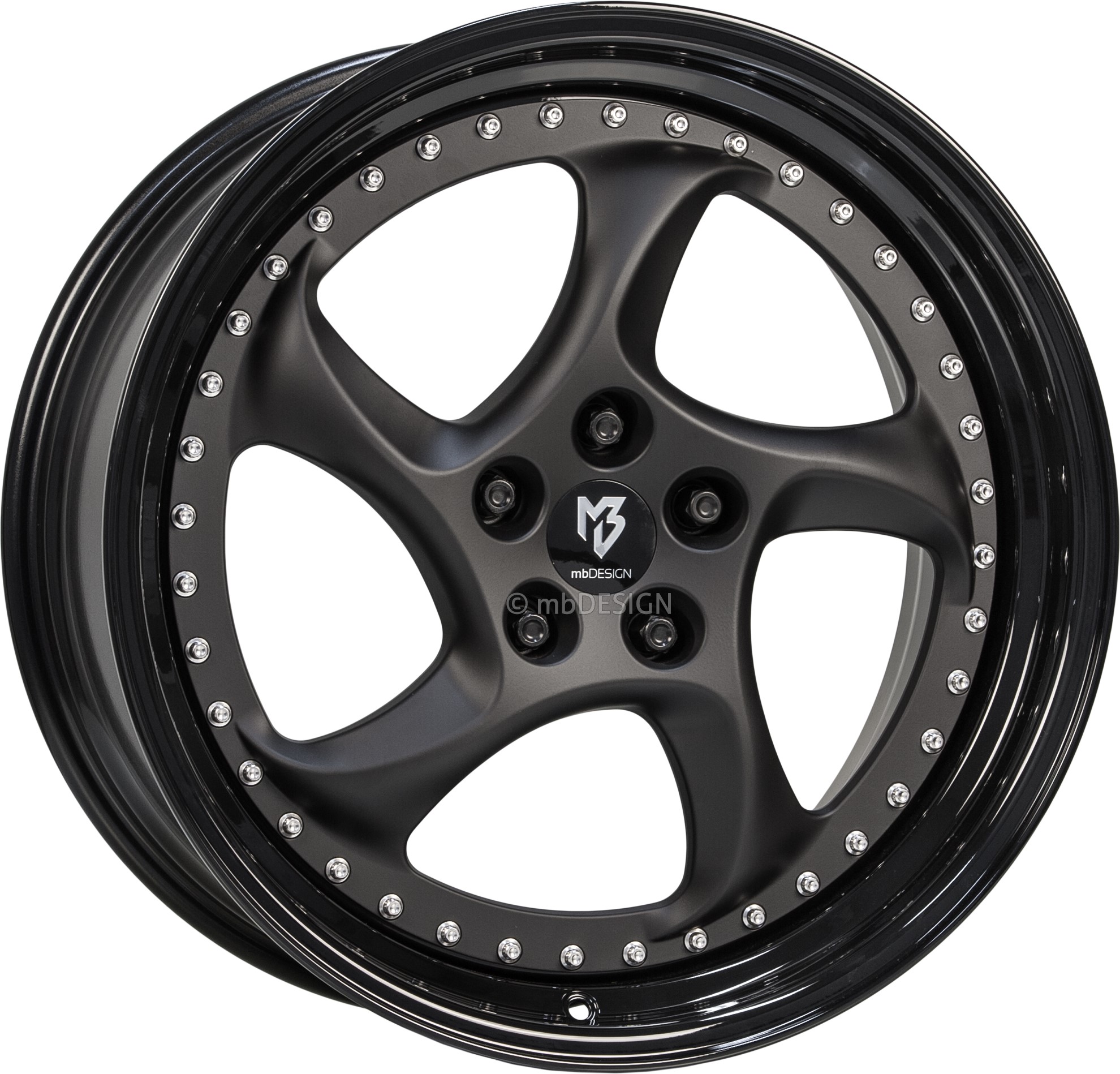 mbDESIGN TURBO FORGED 20x9 ET52 5x120 Schwarz Stumpfmatt/Schwarz Glänzend