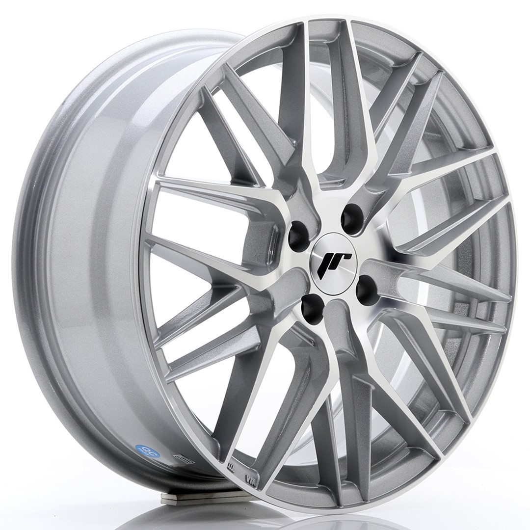 Japan Racing JR28 17x7 ET40 4x100 Argento con Frontale Lavorato
