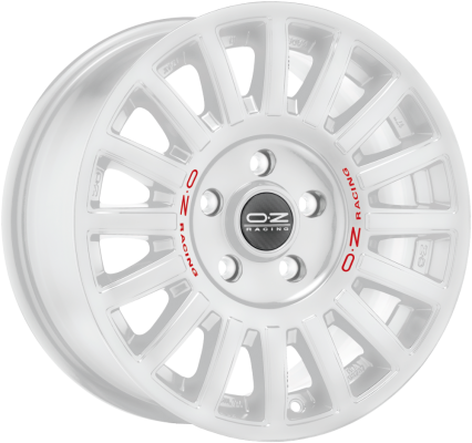OZ RALLY RAID 18x8.5 ET32 5x130 Race White Red Lettering