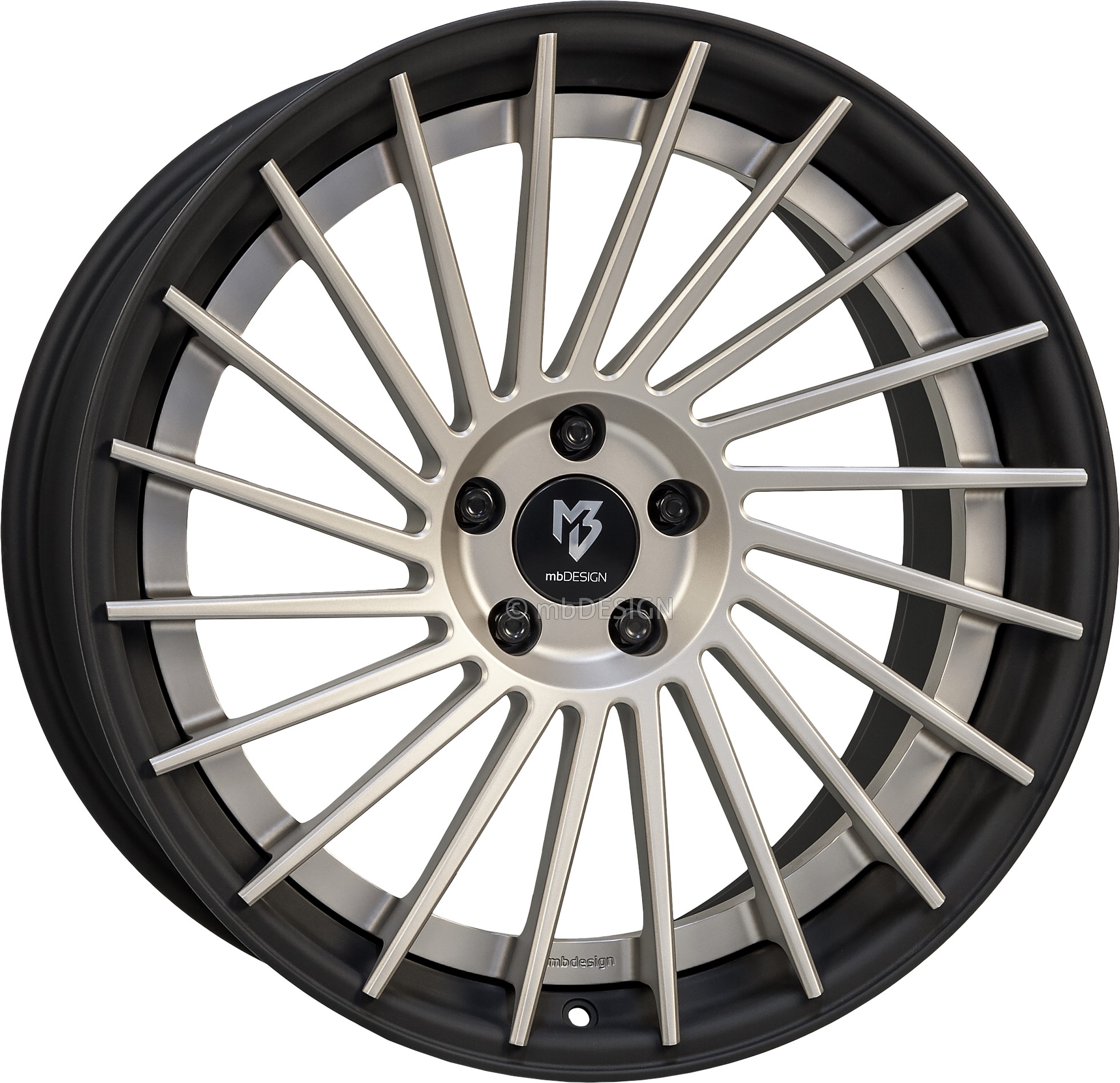 mbDESIGN VR3.2 20x10.5 ET47 5x120 Champagner Matt/Schwarz Stumpfmatt