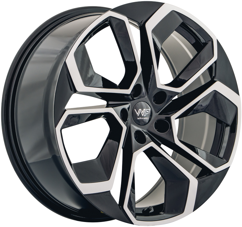 WP Wheels 814 18x8 ET40 5x112 Glanz-Schwarz Frontpoliert