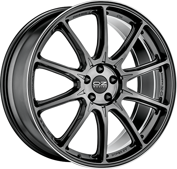 OZ HYPER XT HLT 21x9.5 ET48 5x128 Graphite Étoilé Bord Diamant
