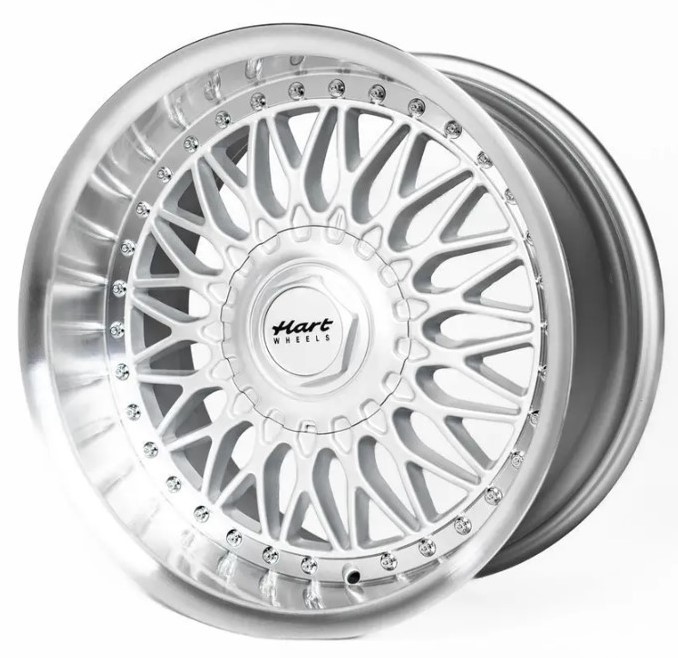 Hart HR86 17x8 ET20 5x112/120 Silver Face And Diamond Cut Lip