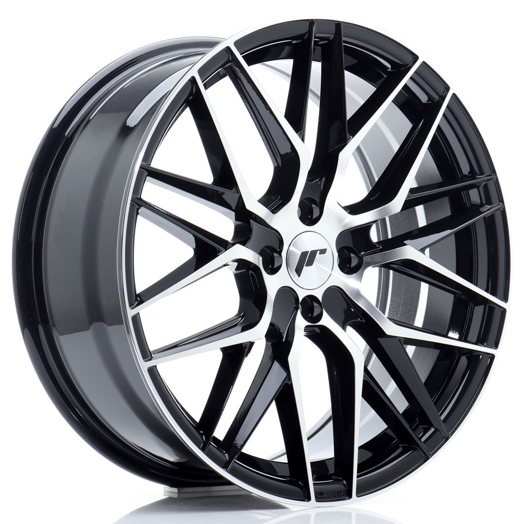 Jantes Japan Racing JR28 18x7.5 ET40 4x100 Noir Brillant Face Diamantée