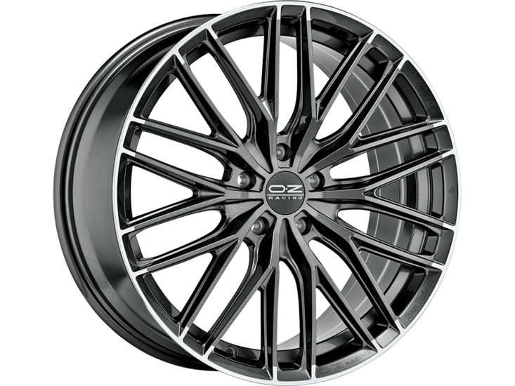 OZ GRAN TURISMO HLT 20x10 ET43 5x112 Star Graphite Diamond Lip