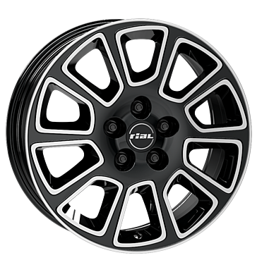 Rial TRANSPORTER 2 17x7 ET46 5x108 Diamant Schwarz Frontpoliert
