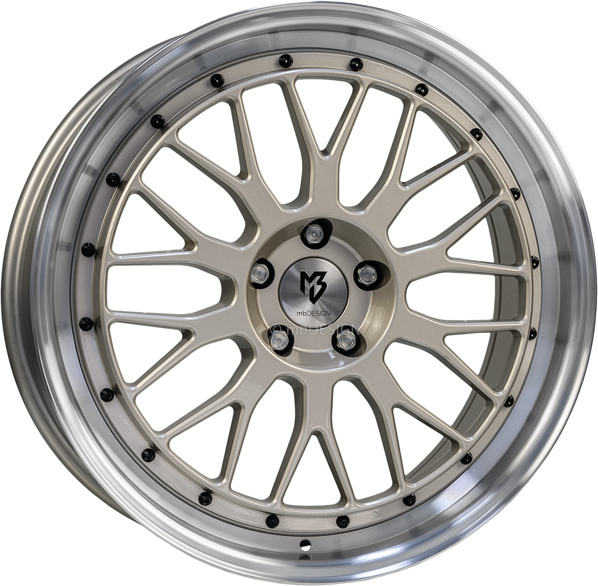 mbDESIGN LV1 17x7 ET35 4x108 Champagner Glänzend Poliert