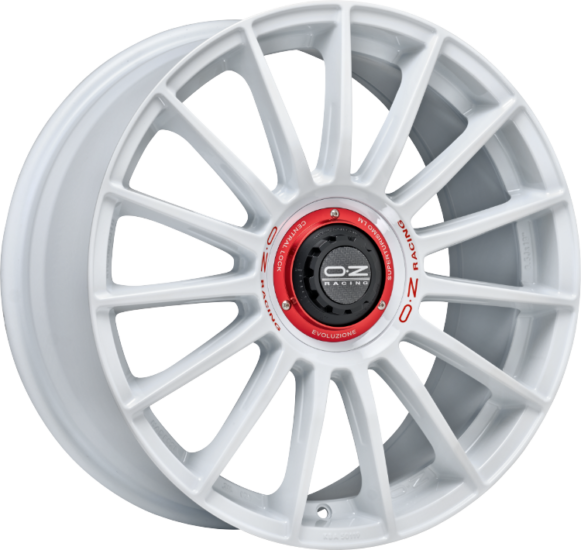 OZ SUPERTURISMO EVOLUZIONE WRC 20X8.5 ET45 5X112 RACE WHITE RED LETTERING