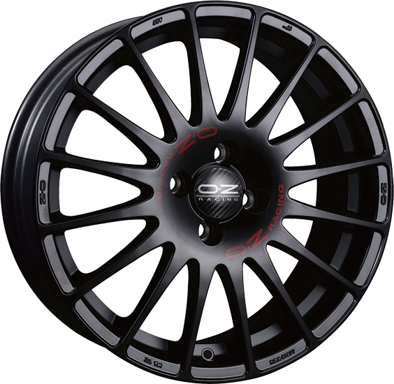 OZ SUPERTURISMO GT 17x8 ET40 5x120 Matt Black Red Lettering