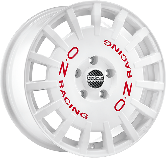 OZ RALLY RACING 17x8 ET45 5x112 White Red Lettering